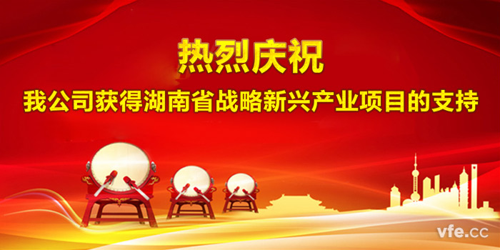 热烈庆祝我公司获得湖南省战略新兴工业项目的支持